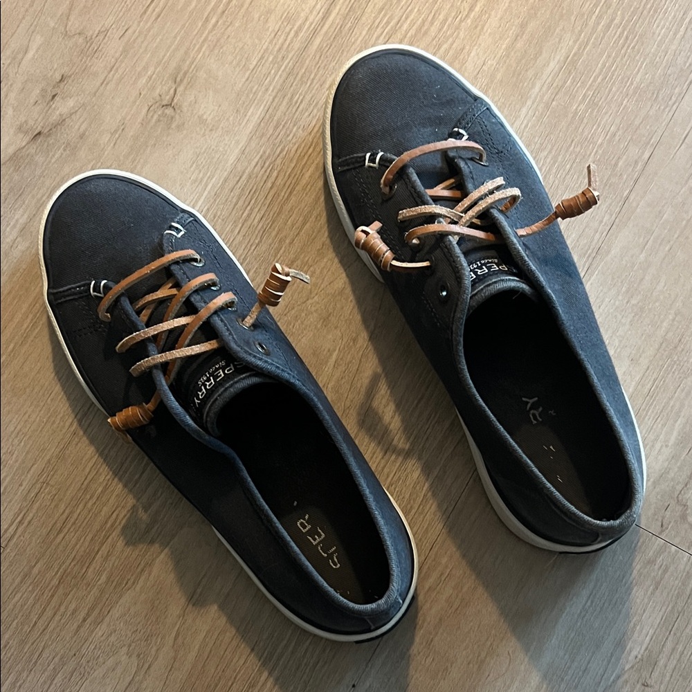 Sperry Black Canvas Boat Shoes